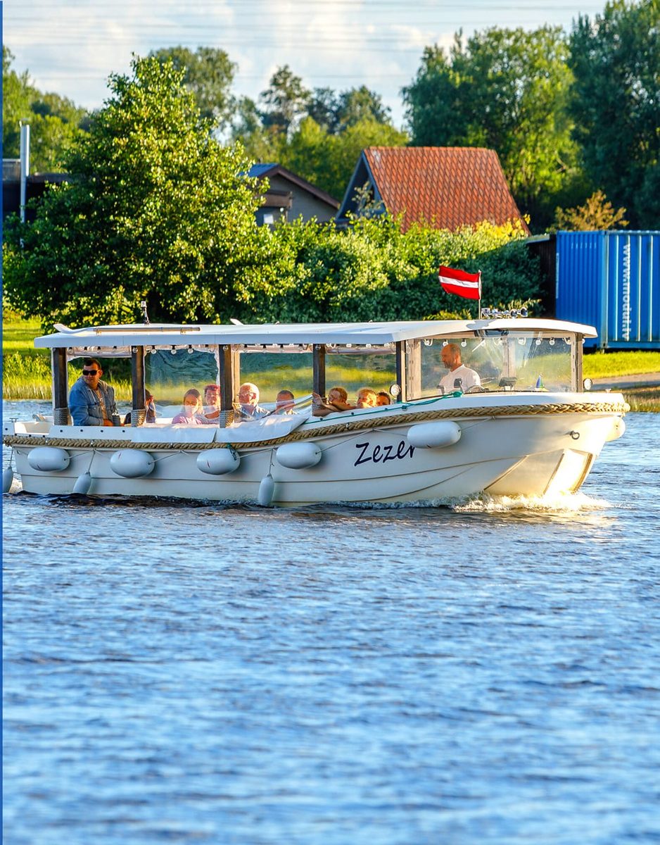 The Zezer tour boat carrying passengers on Cieceres Lake